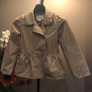 Child tan cotton jacket size L girls